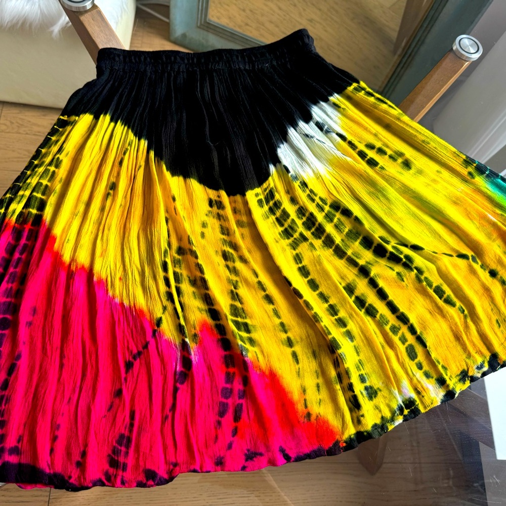 Beautiful 100% Rayon, Multicolored Indian Handmade Flare Skirt